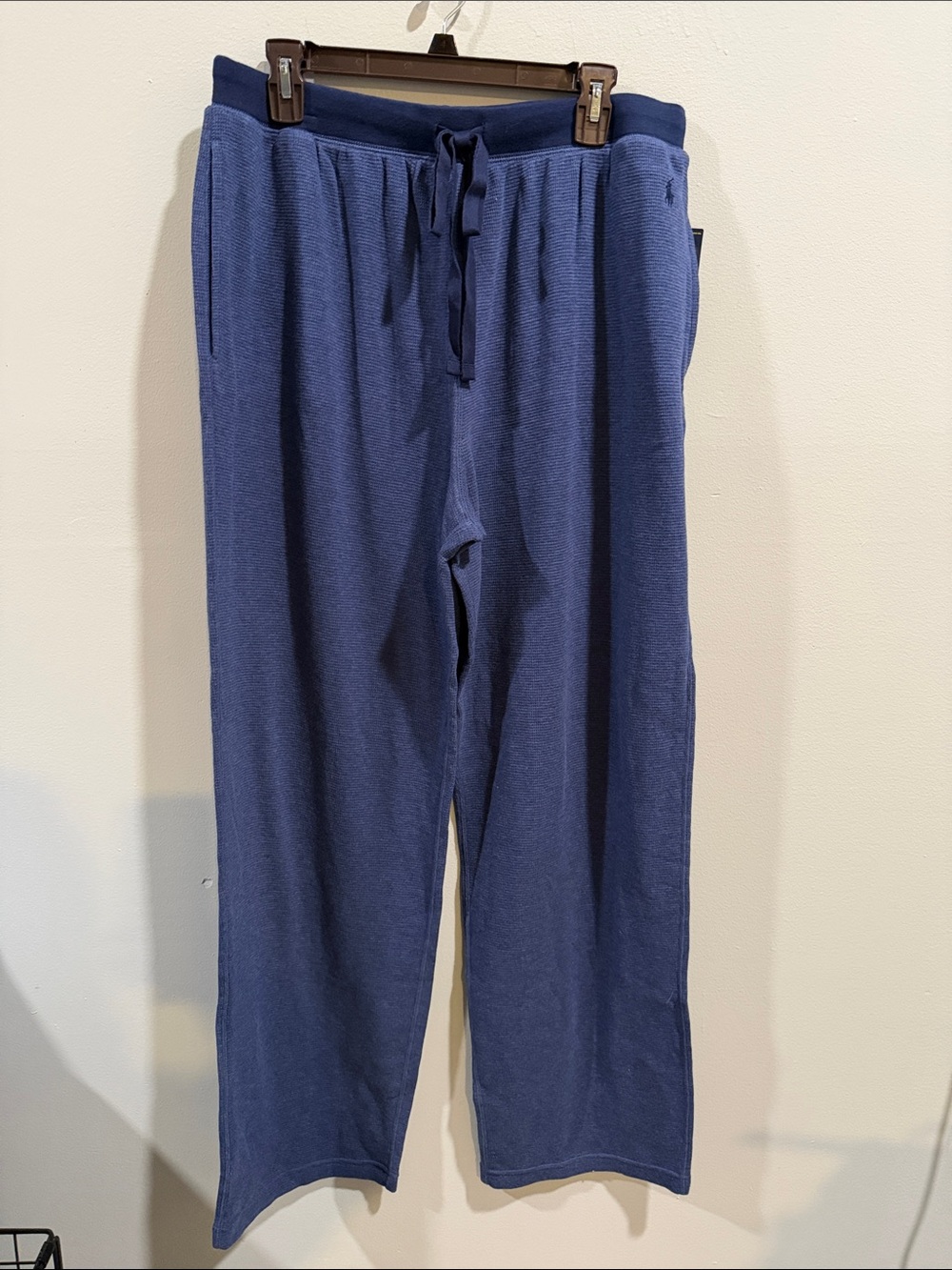 Polo by Ralph Lauren Men's Blue Drawstring Knit Joggers